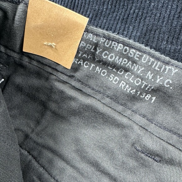 RRL Ralph Lauren Blue Corduroy Officer Men's Pants Size 33x30 NWT - Picture 6 of 8